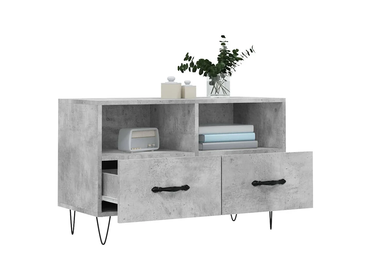 TV-meubel Betongrijs 80x36x50 cm Bewerkt hout