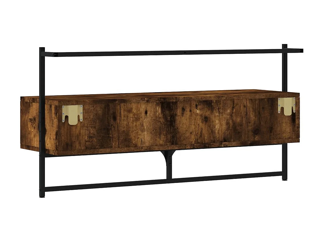 Meuble TV mural chêne fumé 100,5x30x51 cm bois d'ingénierie