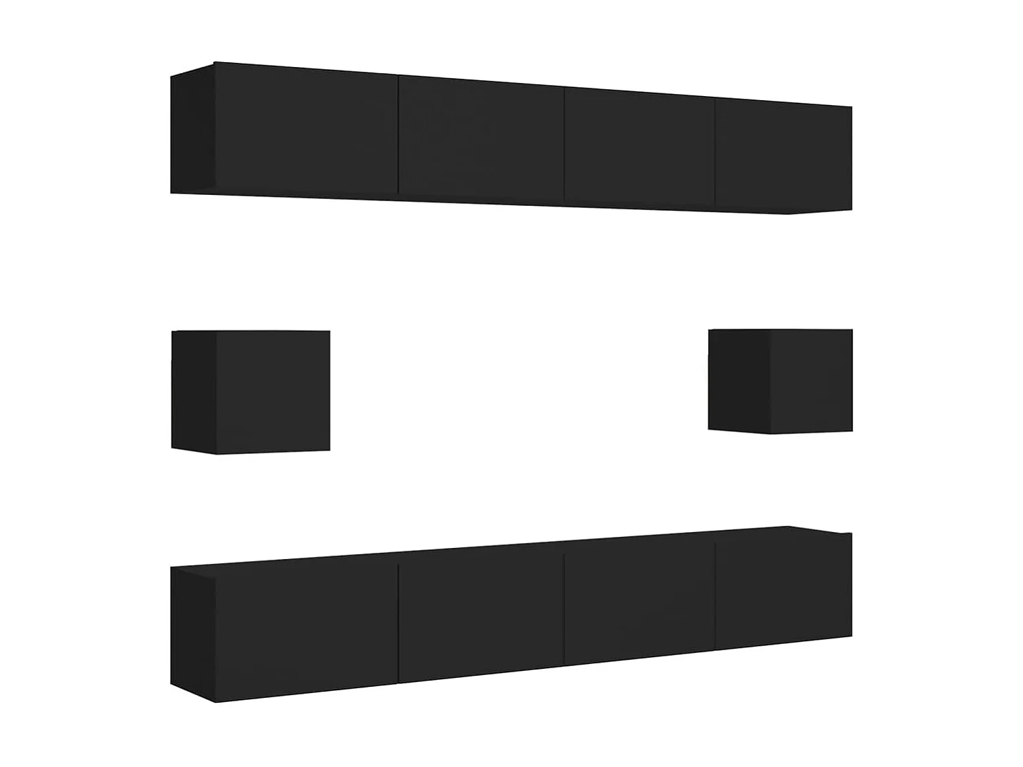 Ensemble de meubles TV 6 pcs Noir Aggloméré