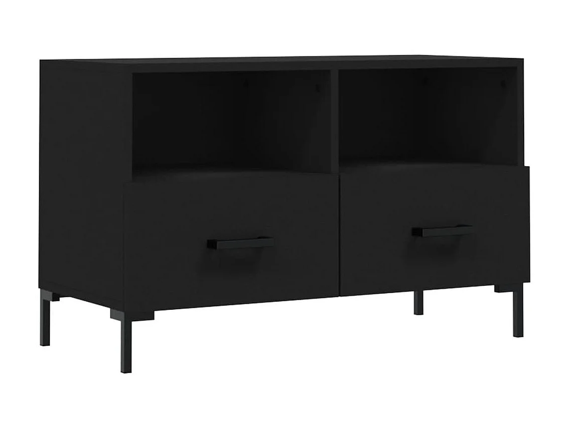 Mueble TV negro 80x36x50 cm Madera contrachapada