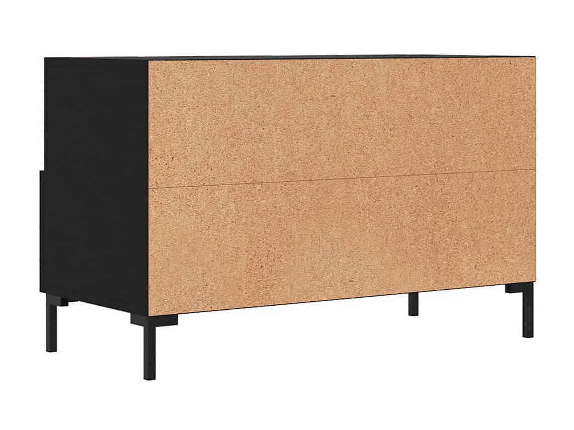 Mueble TV negro 80x36x50 cm Madera contrachapada