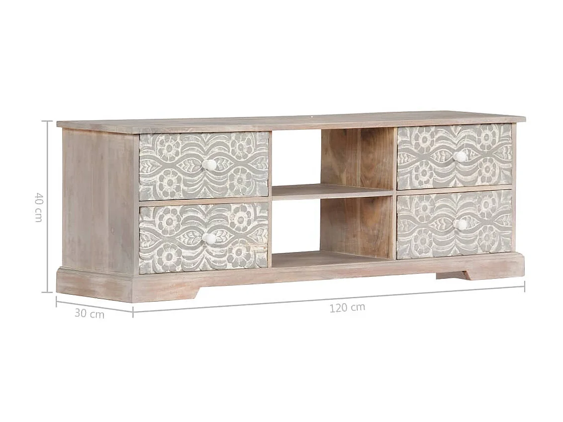 Meuble TV 120x30x40 cm Bois d'acacia massif
