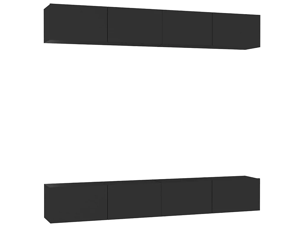 Meubles TV 4 pcs Noir 100x30x30 cm Aggloméré