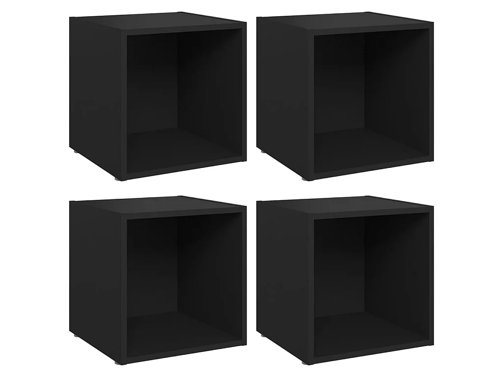TV meubel 4 stuks Zwart 37x35x37 cm Spaanplaat