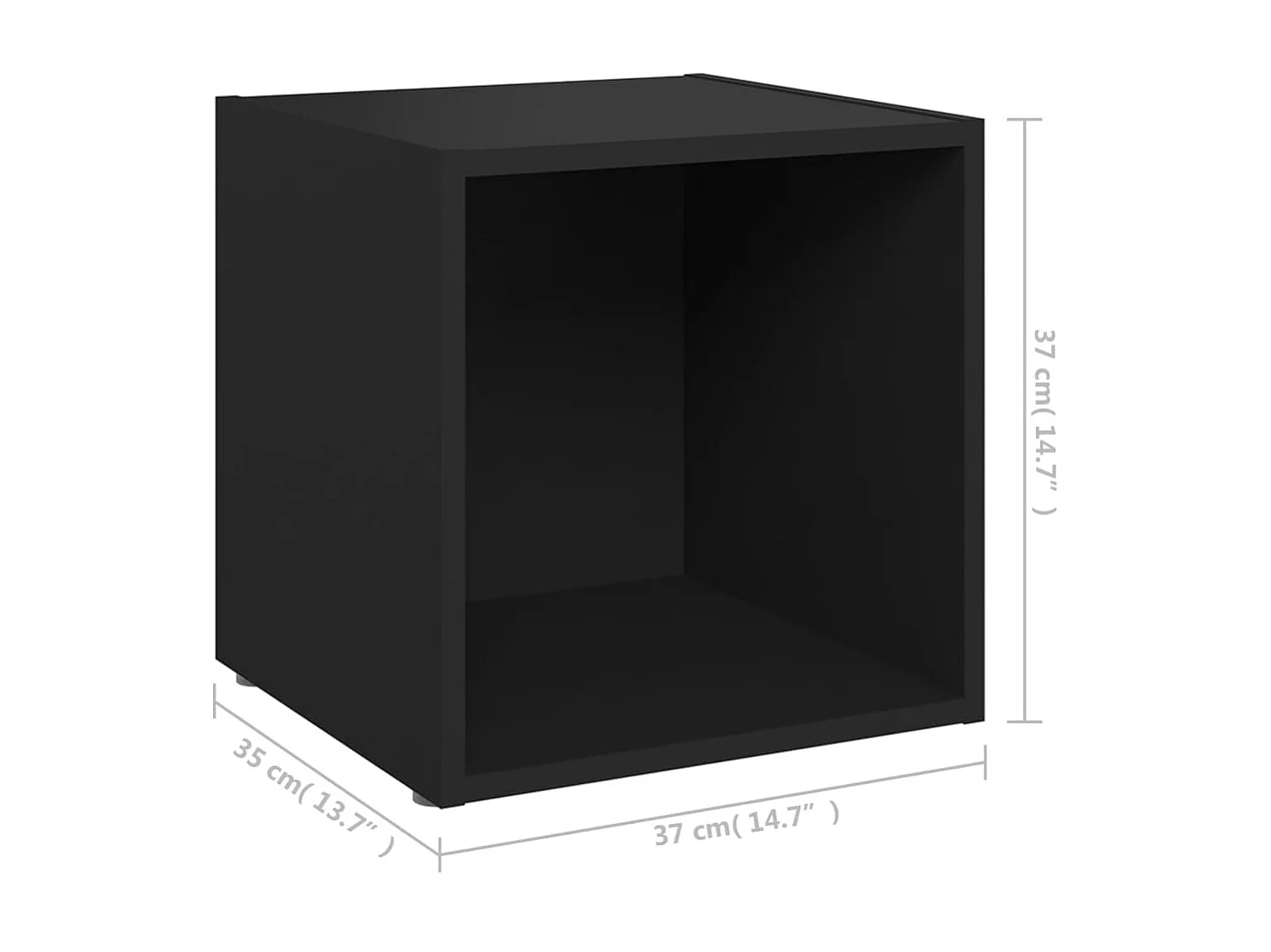 TV meubel 4 stuks Zwart 37x35x37 cm Spaanplaat