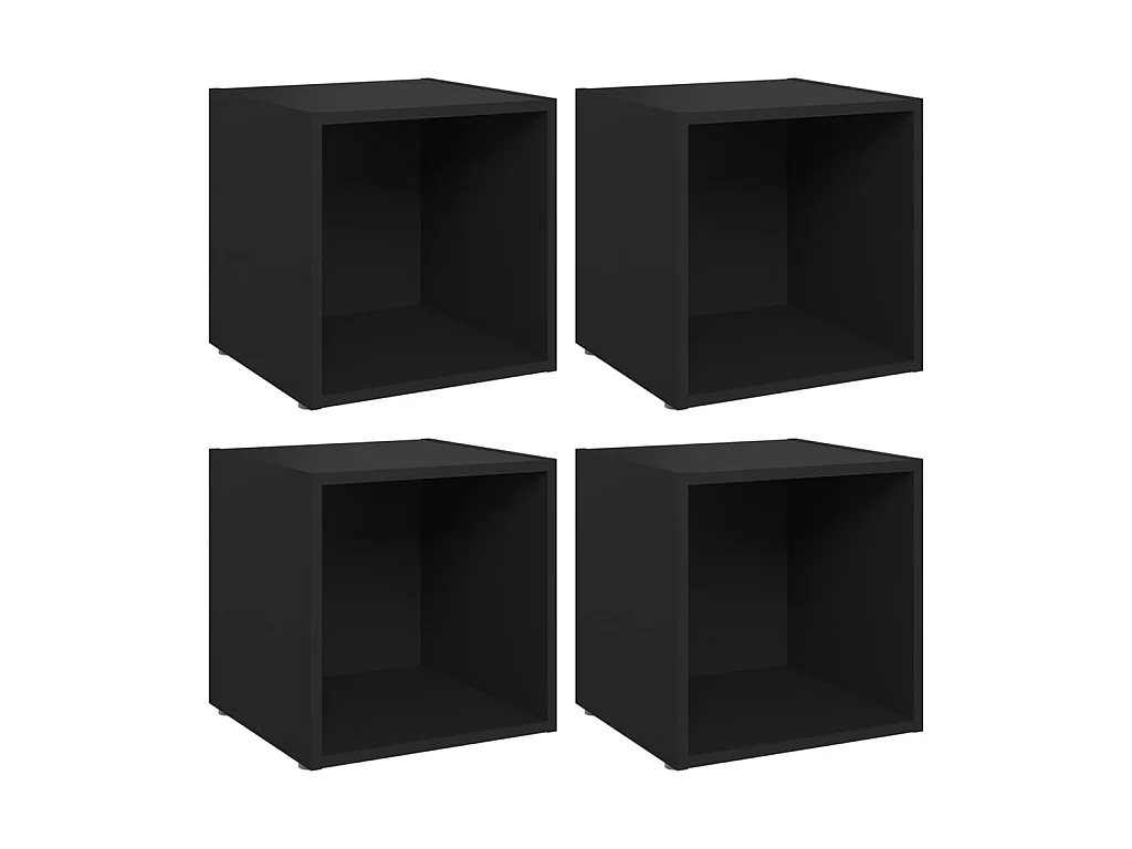 TV meubel 4 stuks Zwart 37x35x37 cm Spaanplaat