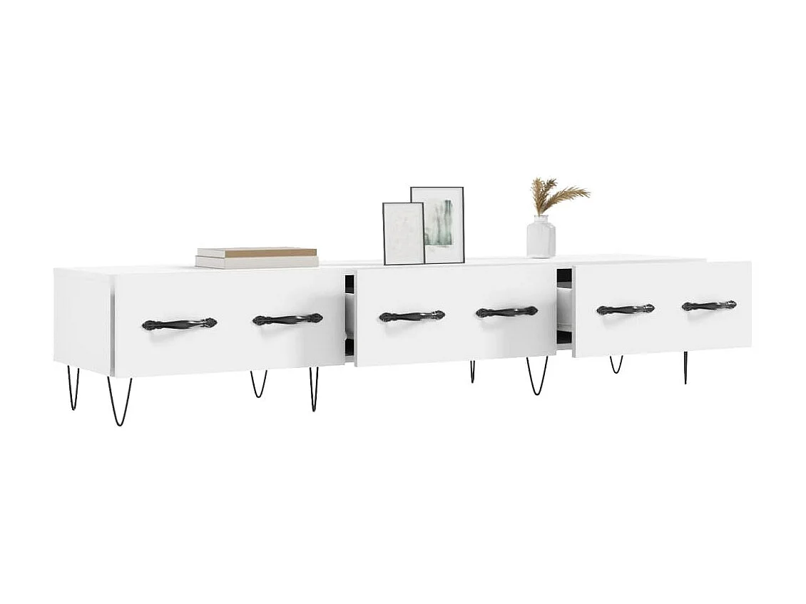 Mobile TV bianco 150x36x30 cm in derivati del legno