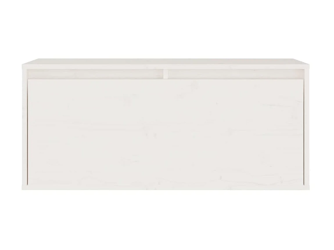 Mueble TV 4 piezas Blanco Madera maciza de pino