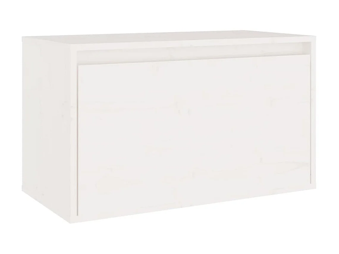 Mueble TV 4 piezas Blanco Madera maciza de pino