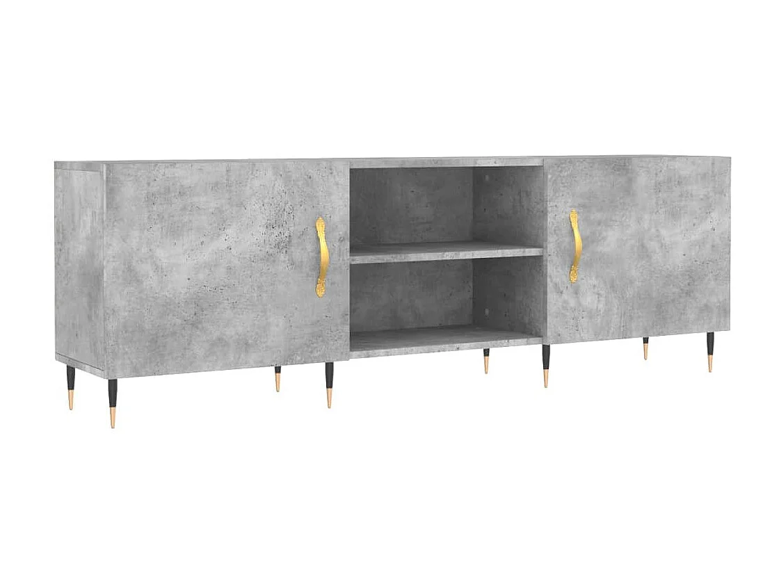 Mueble TV gris hormigón 150x30x50 cm de madera contrachapada
