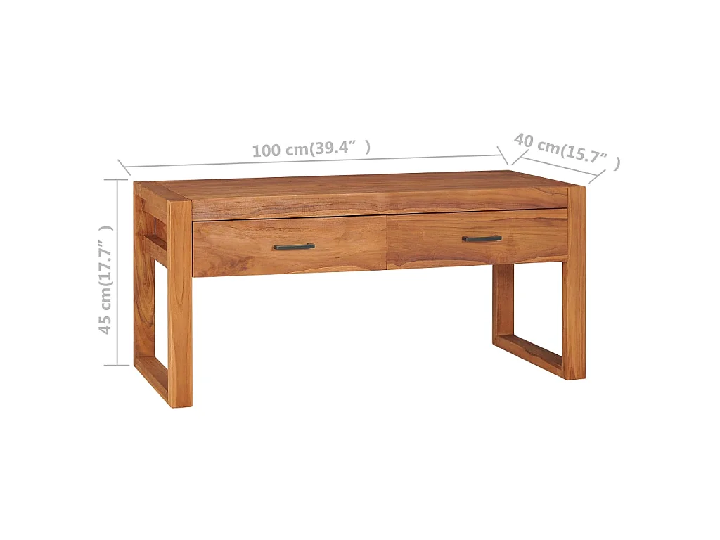 Meuble TV 100x40x45 cm Bois de teck