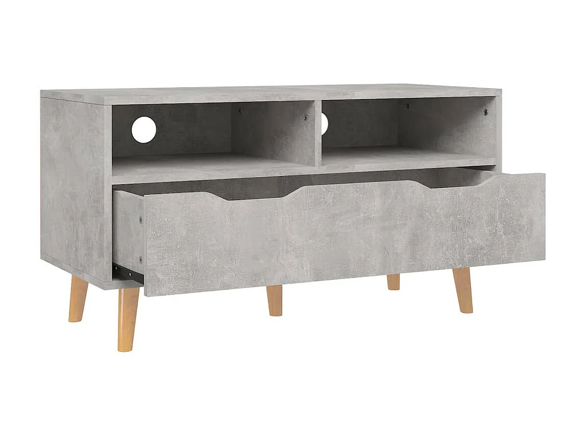 Móvel TV cinza concreto 90x40x48,5 cm madeira projetada