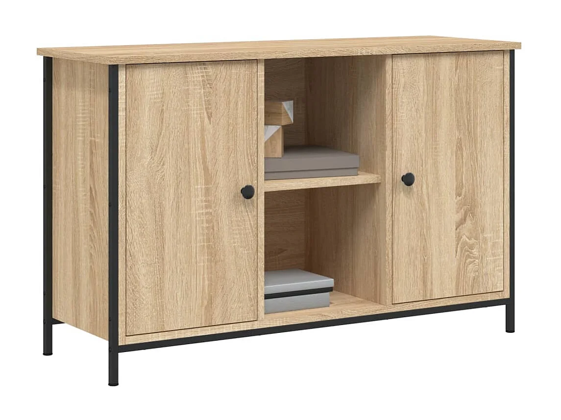 Meuble TV chêne sonoma 100x35x65 cm bois d'ingénierie