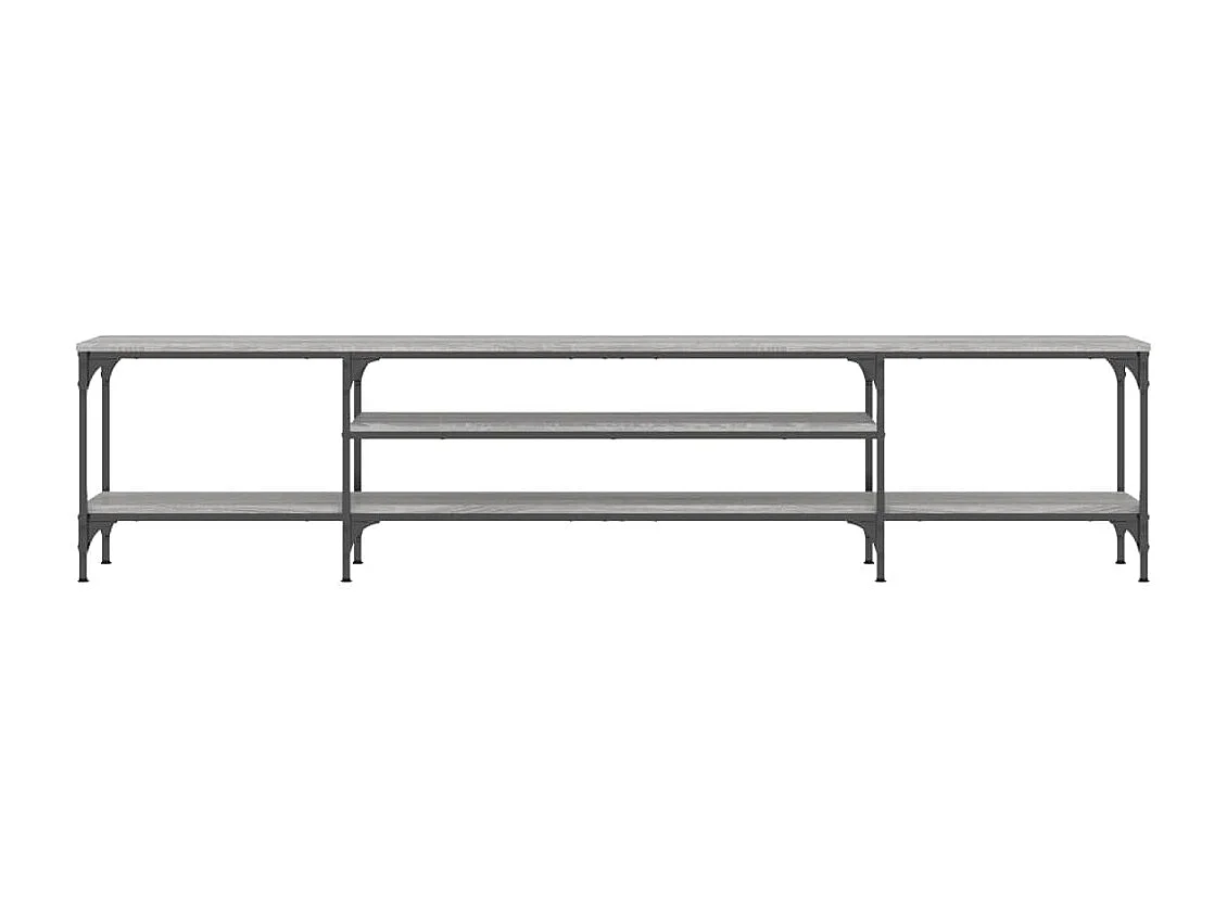 Mobile TV Sonoma grigio 201x35x45 cm in derivati del legno e ferro