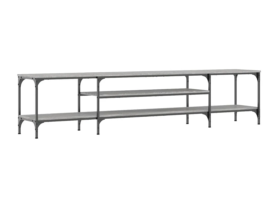 Meuble TV sonoma gris 201x35x45 cm bois d'ingénierie et fer