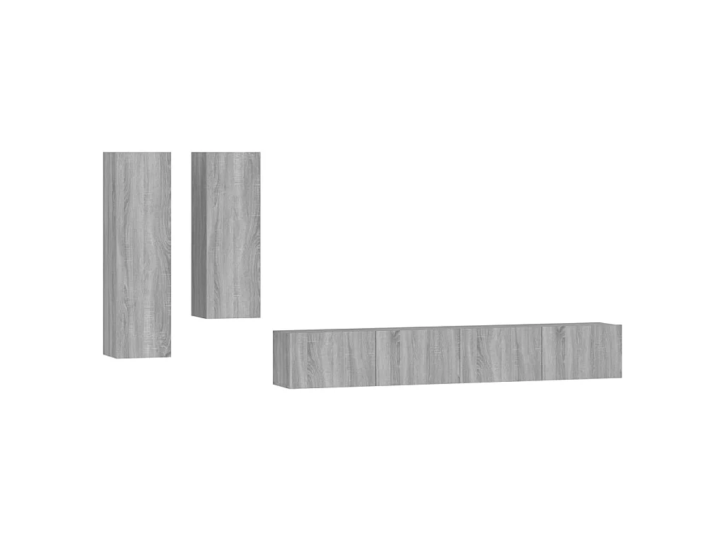 Ensemble de meubles TV 4 pcs Sonoma gris Bois d'ingénierie