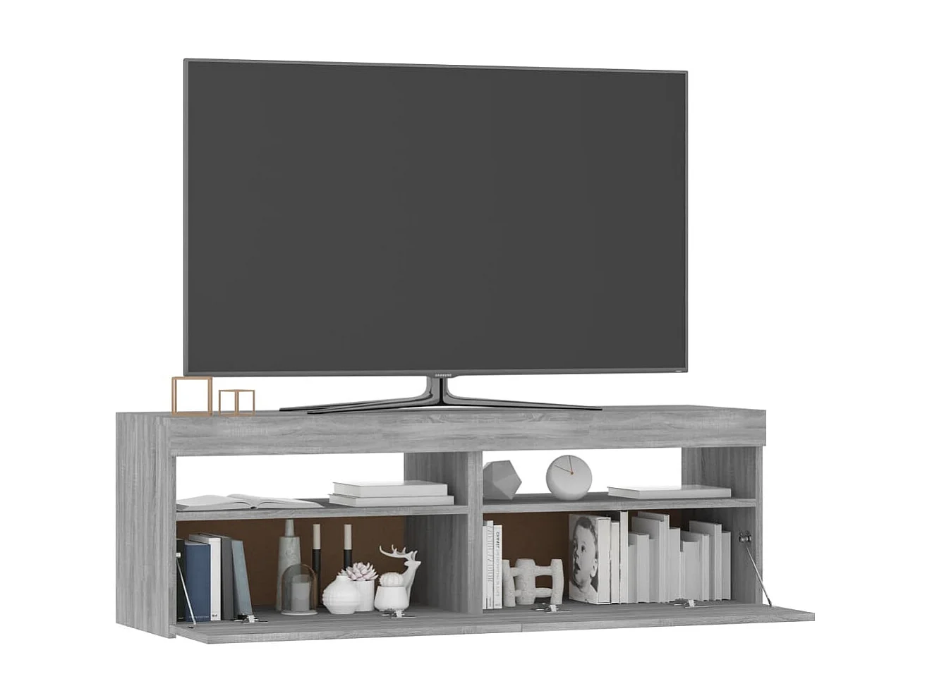 Meuble TV avec lumières LED sonoma gris 120x35x40 cm