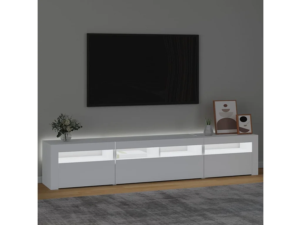 Mobile TV con luci LED Bianco 210x35x40 cm