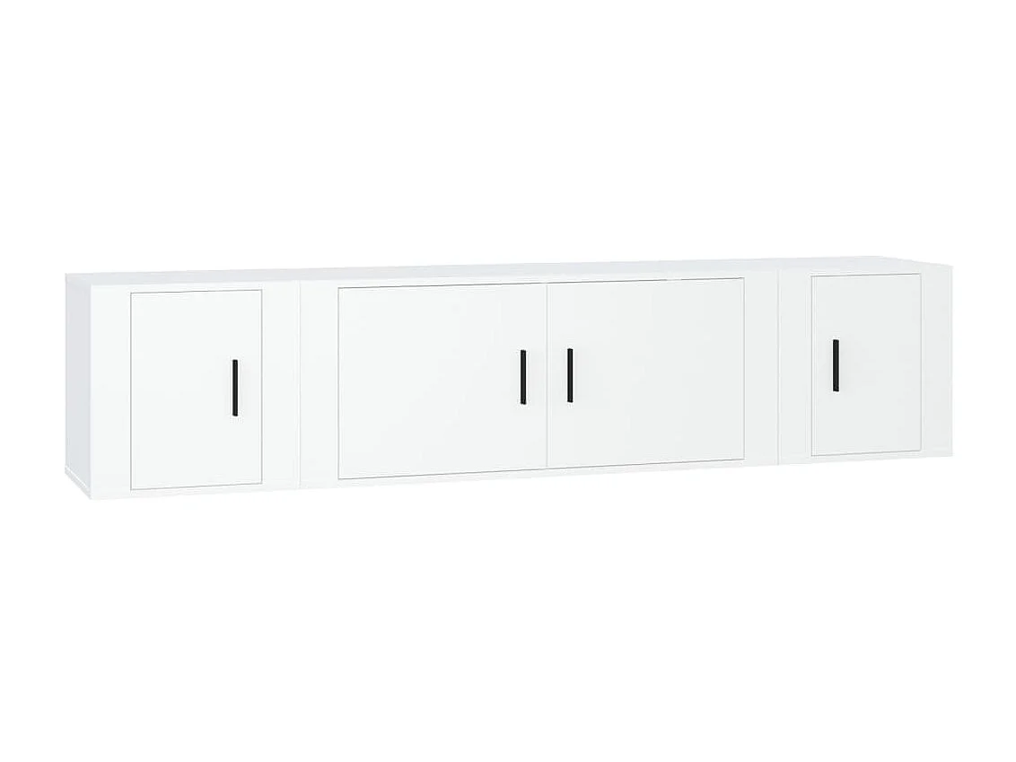 Set porta TV da 3 pezzi in MDF bianco