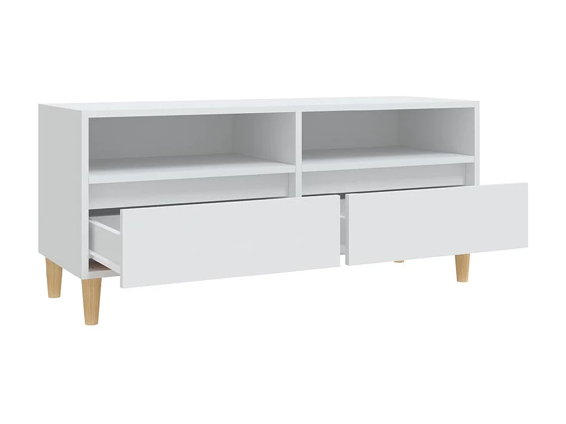Mobile TV bianco 100x34,5x44,5 cm in derivati del legno