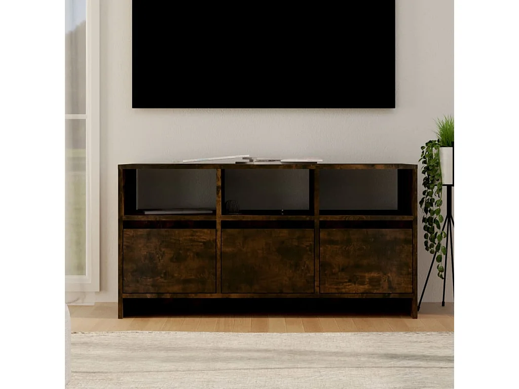 Meuble TV Chêne fumé 102x37,5x52,5 cm Aggloméré