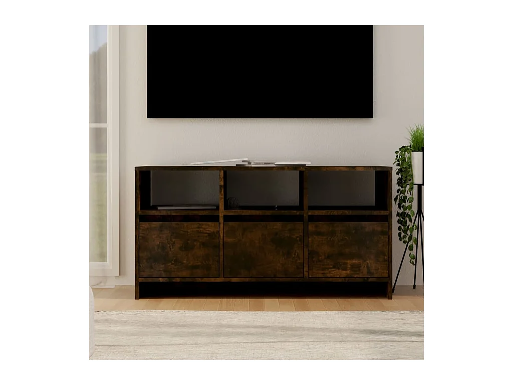 Meuble TV Chêne fumé 102x37,5x52,5 cm Aggloméré