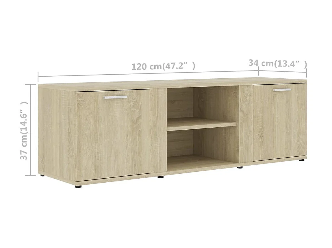 Meuble TV Chêne sonoma 120x34x37 cm Aggloméré