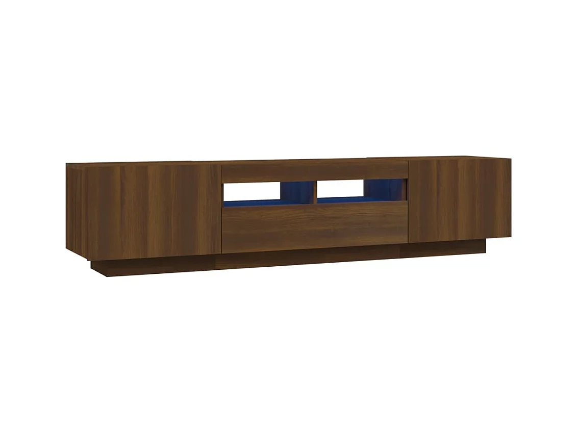 TV-meubelset met LED-verlichting 2 stuks Eiken bruin