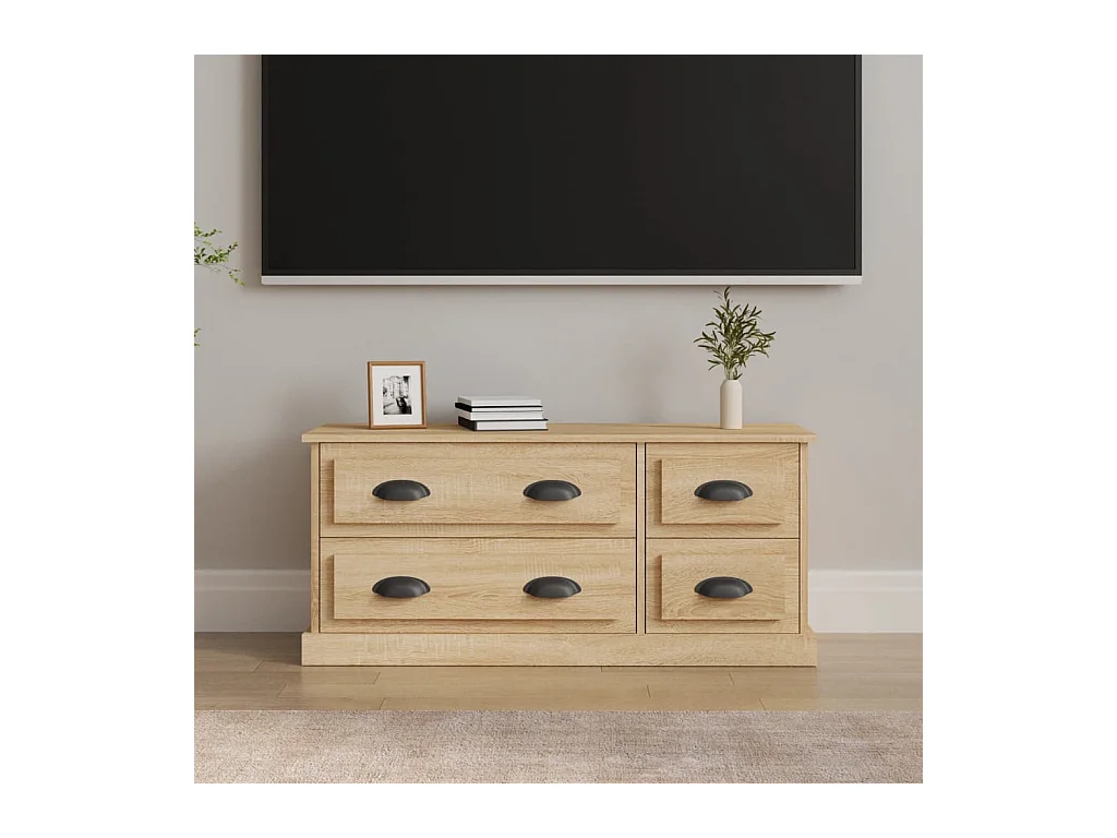 Meuble TV chêne sonoma 100x35,5x45 cm bois d'ingénierie