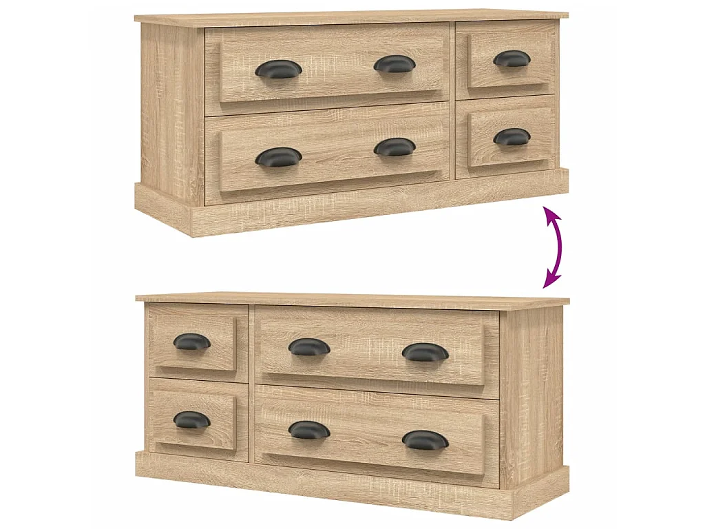 Meuble TV chêne sonoma 100x35,5x45 cm bois d'ingénierie