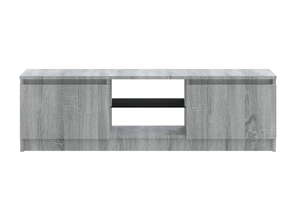 Mueble TV con luces LED sonoma gris 120x30x35,5 cm