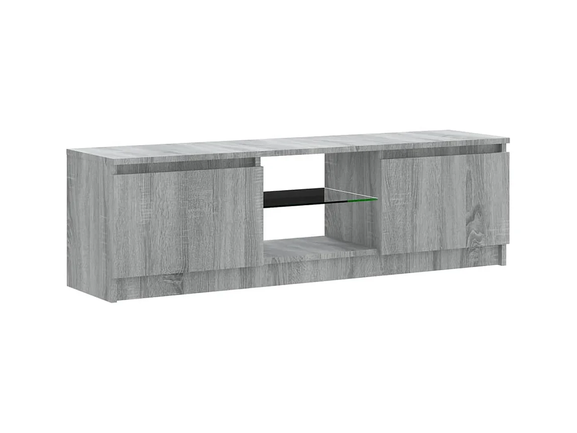 TV-meubel met LED-verlichting sonoma grijs 120x30x35,5 cm
