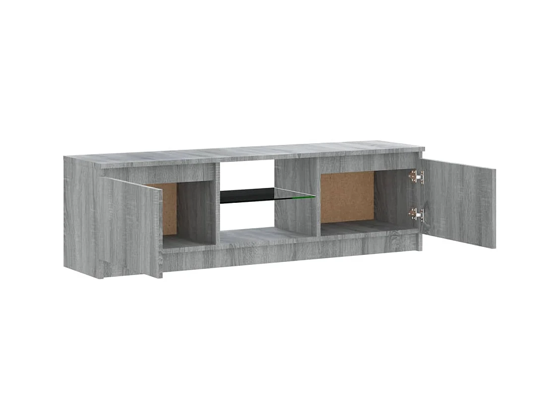 TV-meubel met LED-verlichting sonoma grijs 120x30x35,5 cm