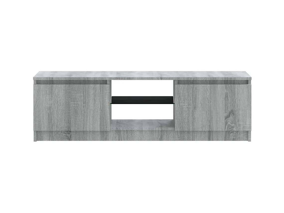 TV-meubel met LED-verlichting sonoma grijs 120x30x35,5 cm