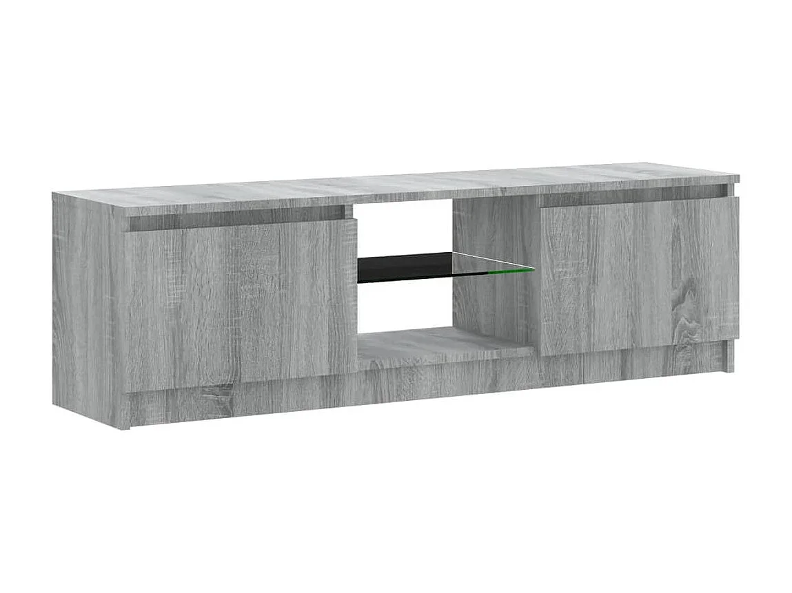 Meuble TV avec lumières LED sonoma gris 120x30x35,5 cm