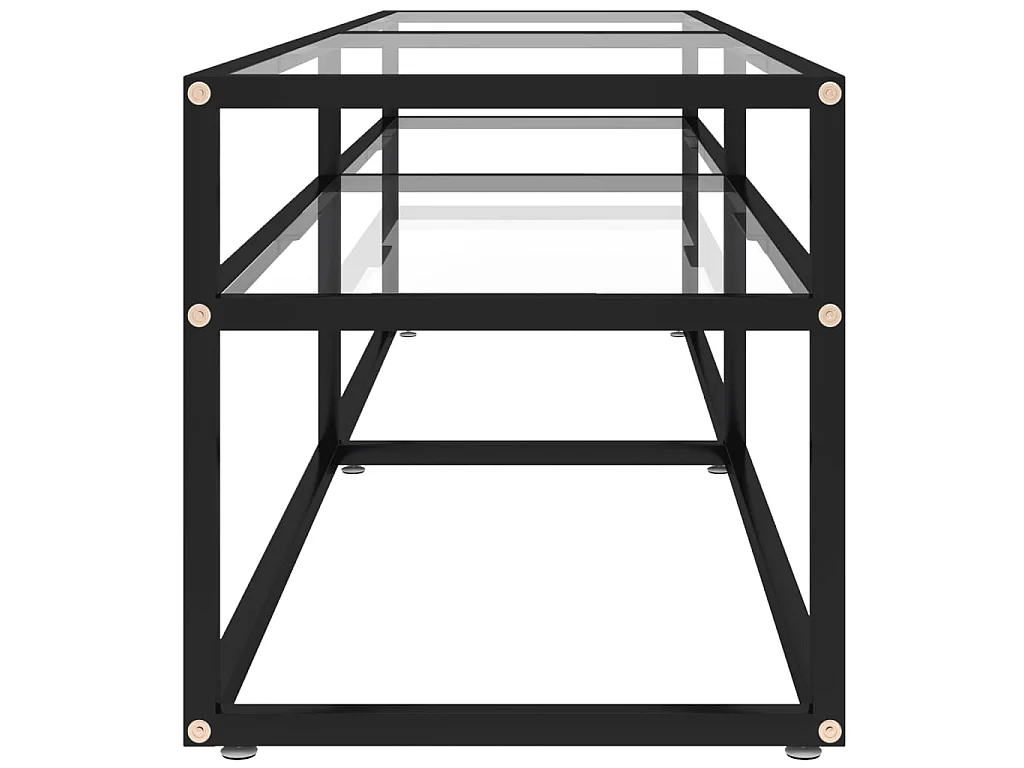 Meuble TV transparent 160x40x40,5 cm verre trempé