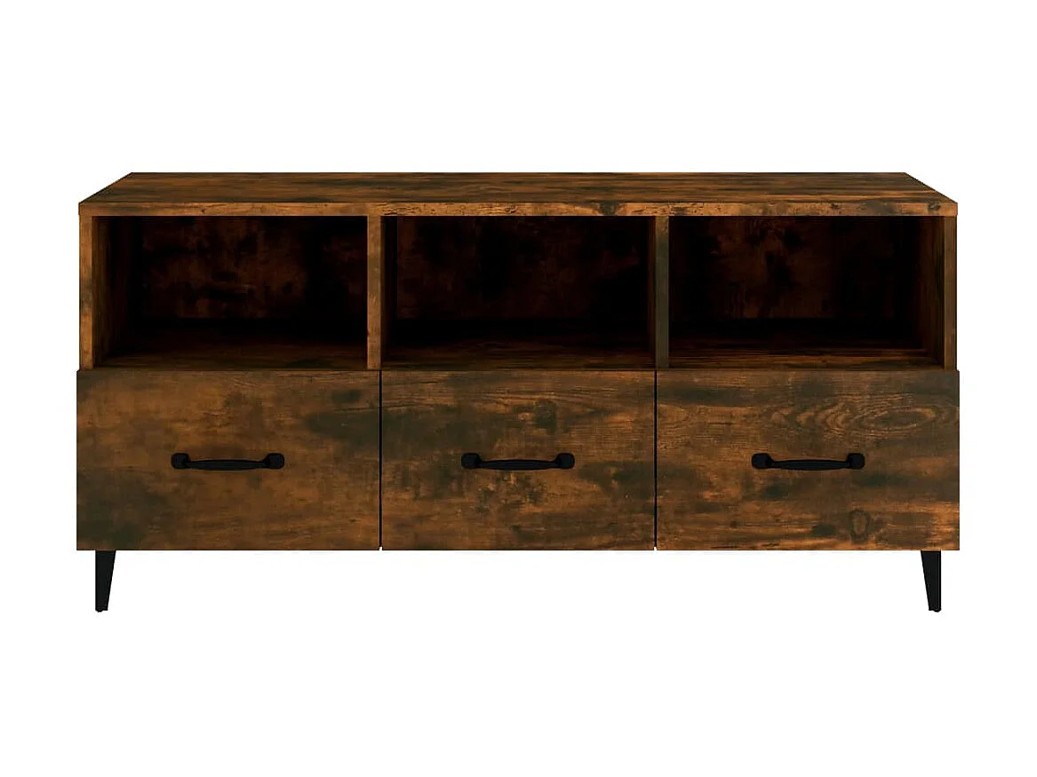 Meuble TV Chêne fumé 102x35x50 cm Bois d'ingénierie