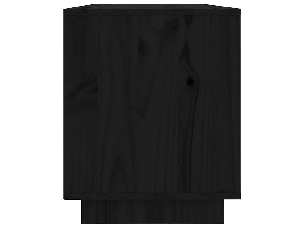 Móvel de TV preto 110,5x35x44 cm Madeira maciça de pinho