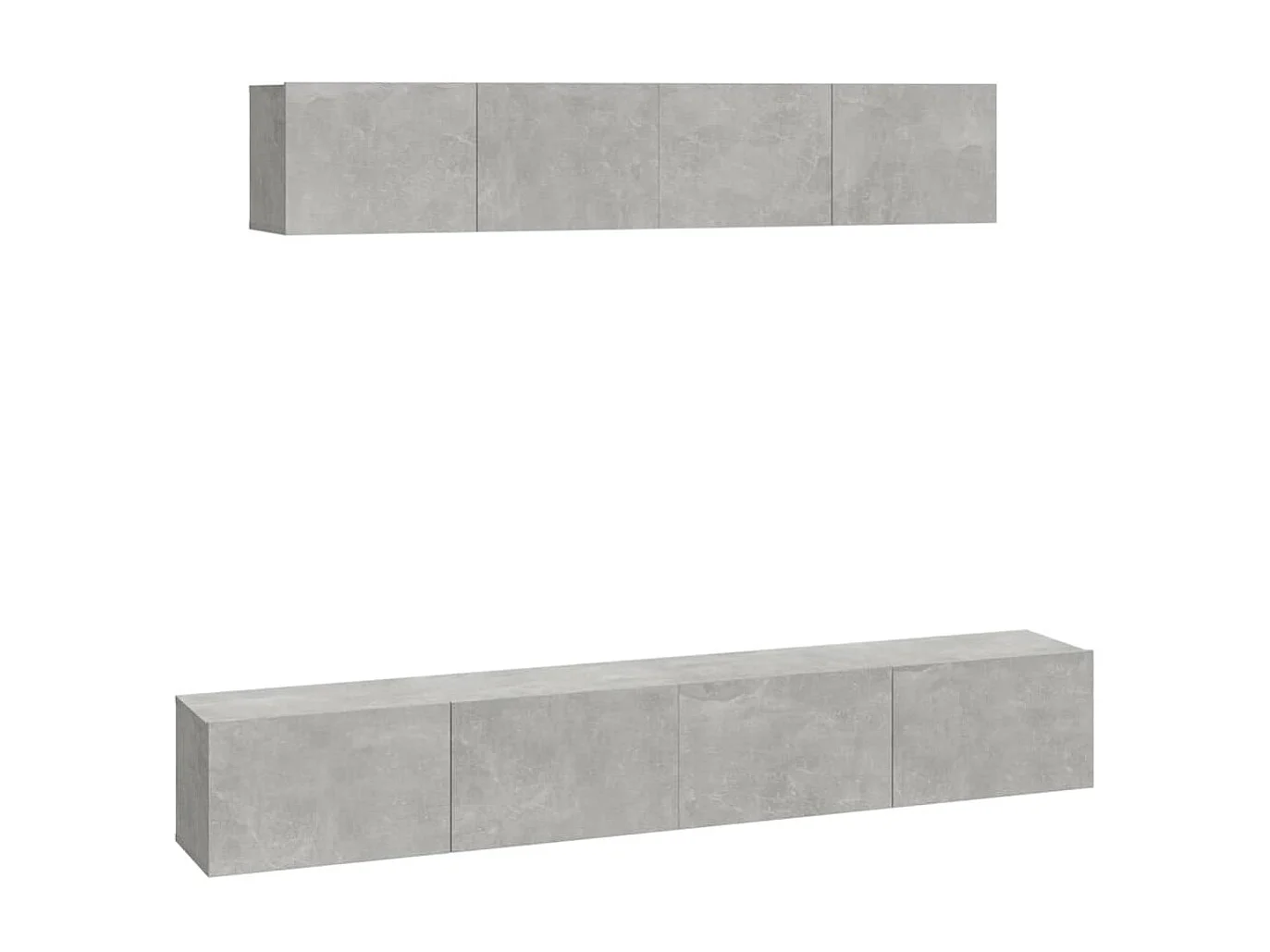 Set mobile TV 4 pezzi. Grigio cemento MDF