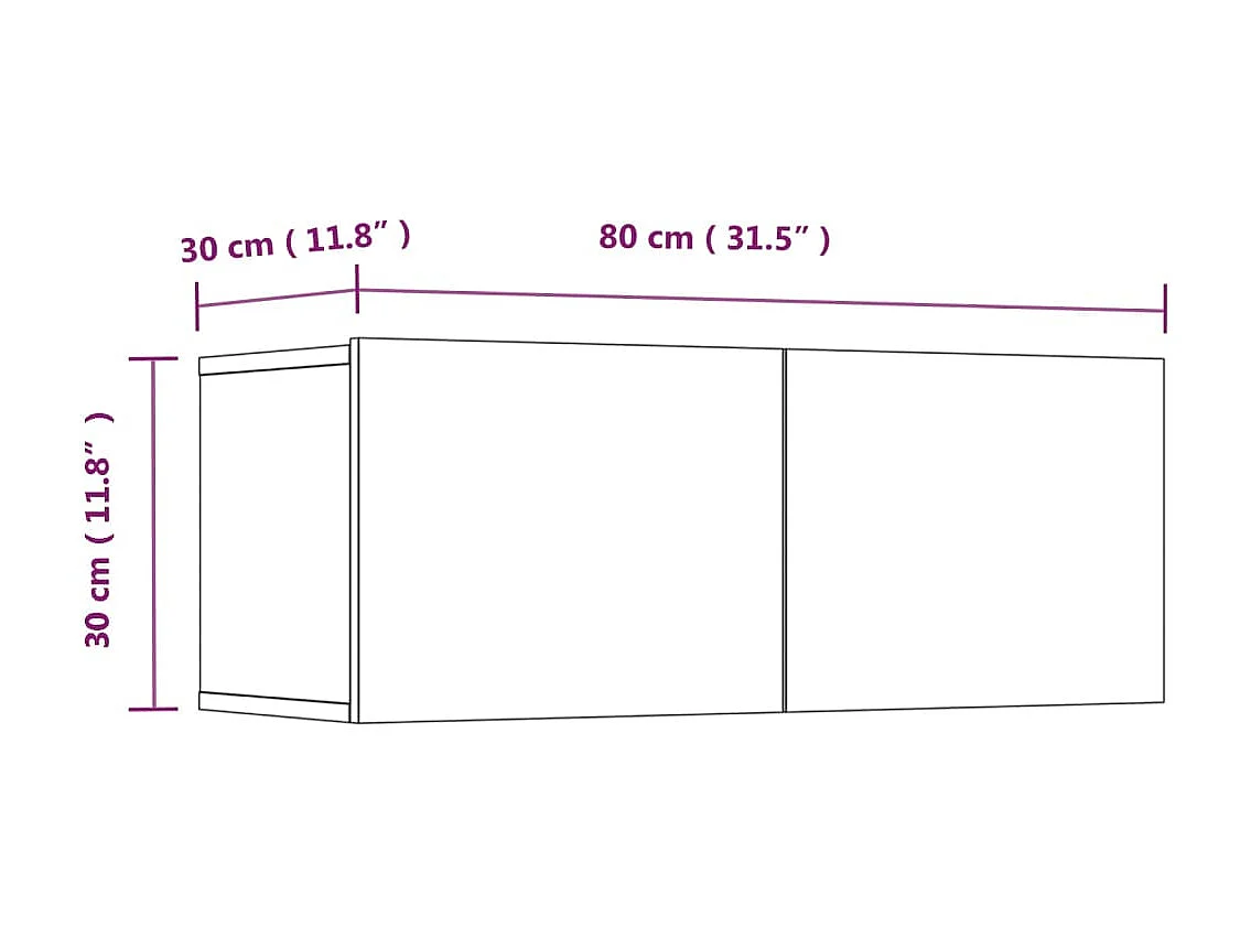 Set mobile TV 4 pezzi. Grigio cemento MDF