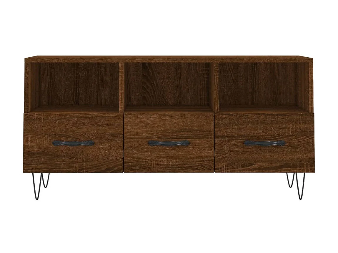 Meuble TV chêne marron 102x36x50 cm bois d'ingénierie