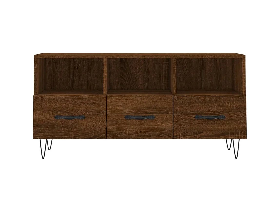 TV-Schrank aus brauner Eiche, 102 x 36 x 50 cm, Holzwerkstoff