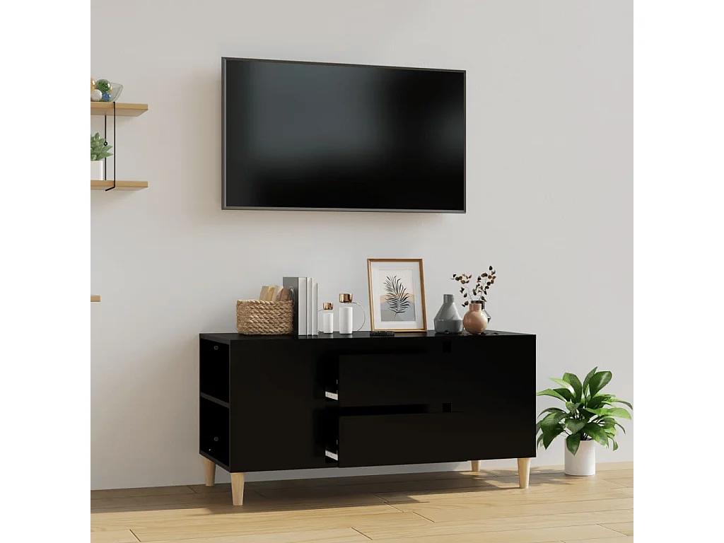 Mobile TV nero 102x44,5x50 cm MDF