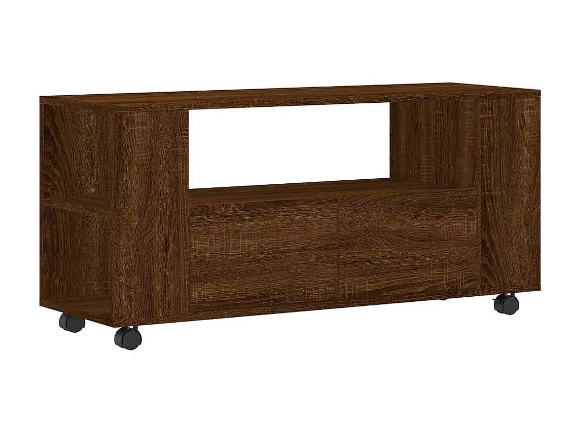 TV-Schrank aus brauner Eiche, 102 x 34,5 x 43 cm, Holzwerkstoff