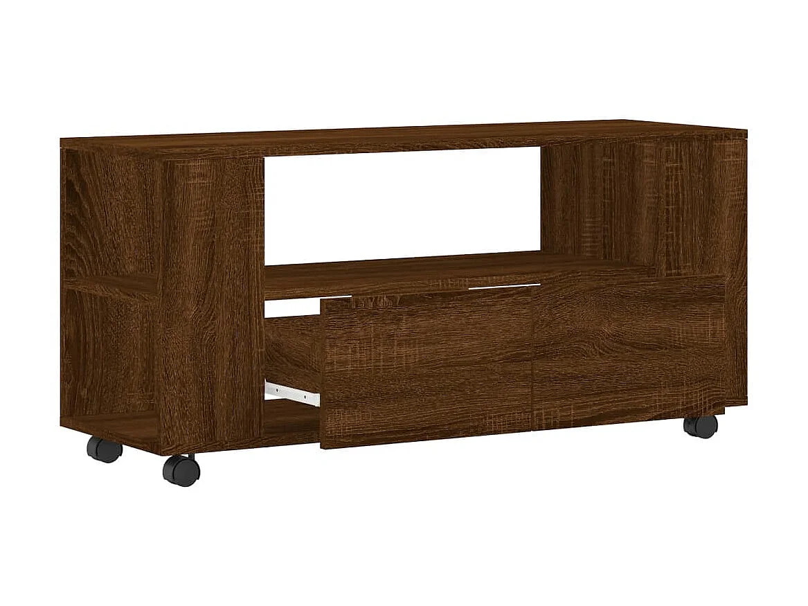 TV-Schrank aus brauner Eiche, 102 x 34,5 x 43 cm, Holzwerkstoff