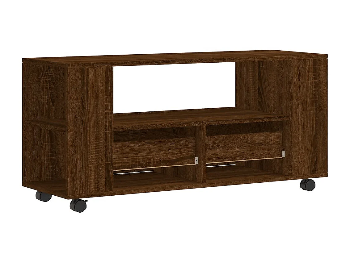 TV-Schrank aus brauner Eiche, 102 x 34,5 x 43 cm, Holzwerkstoff