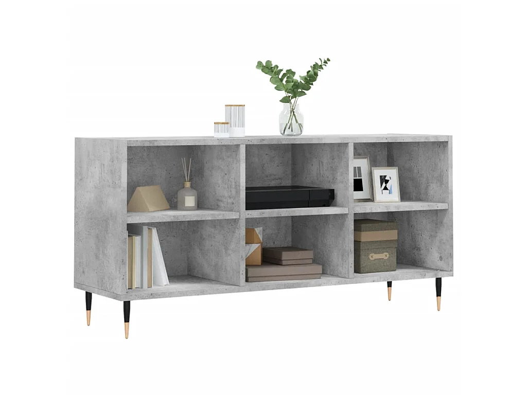 Betongrauer TV-Schrank 103,5 x 30 x 50 cm, Holzwerkstoff