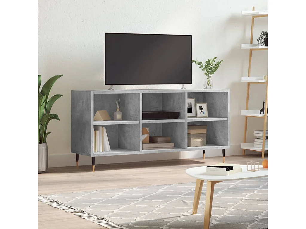 Mobile TV grigio cemento 103,5x30x50 cm in derivati del legno