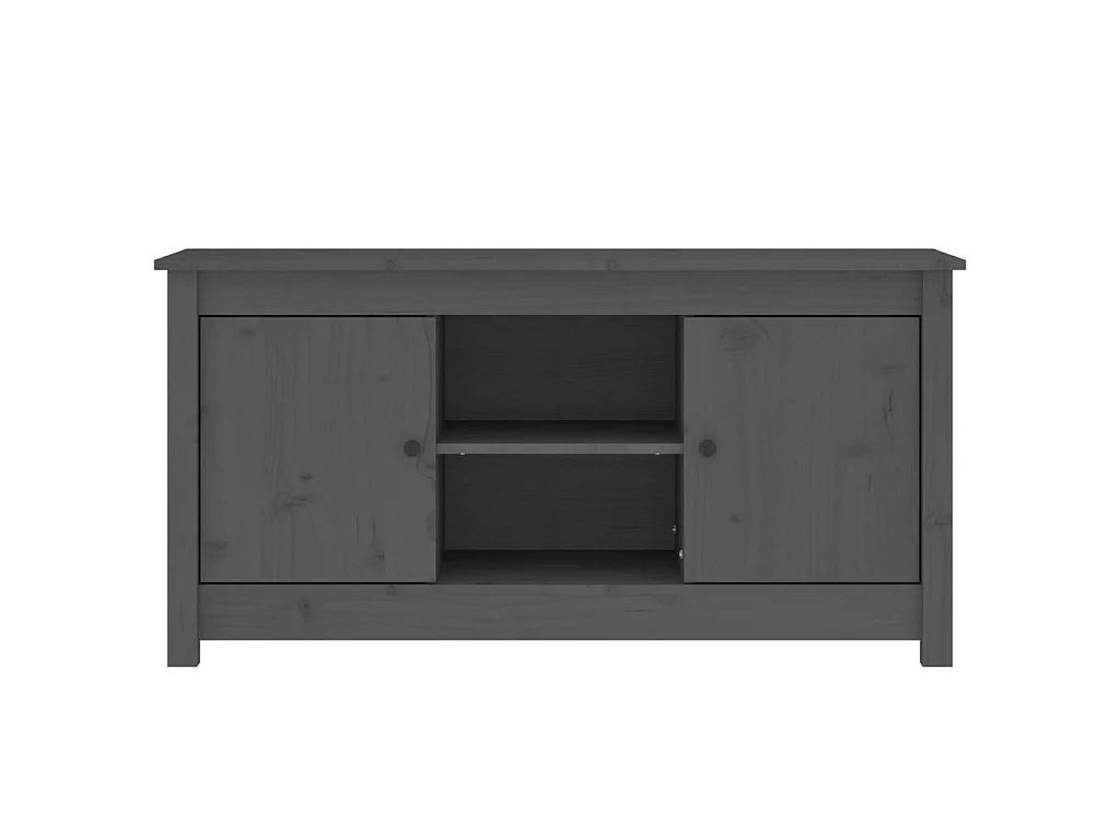 Meuble TV Gris 103x36,5x52 cm Bois de pin massif