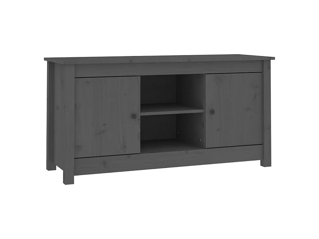 Meuble TV Gris 103x36,5x52 cm Bois de pin massif
